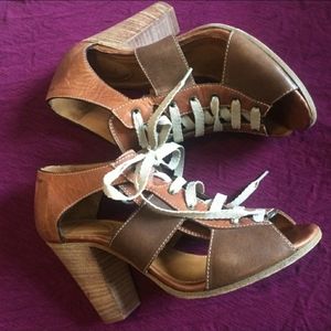 Authentic Chloe Lace Up Leather Booties